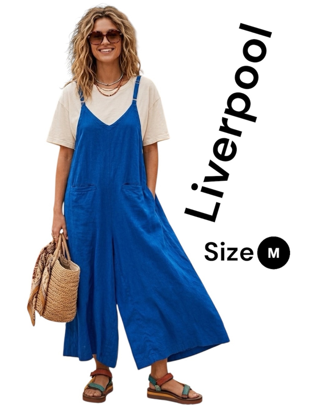 Liverpool Los Angeles Wide-Leg Jumpsuit – Size Medium